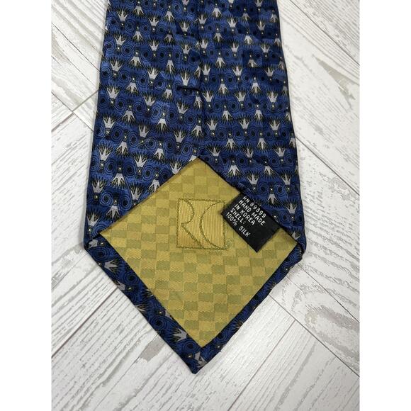 Ron Chereskin 62"x4" Tie Silk Blue Patterned Classic Office Vintage Korea Dapper - Picture 6 of 7